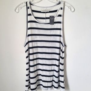 NWT Abercrombie & Fitch Tank Top Black/White Stripe